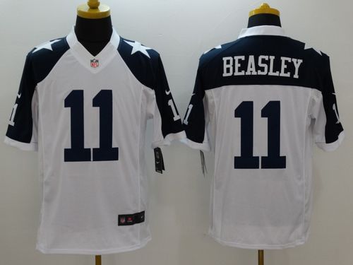 Cowboys #11 Cole Beasley White Thanksgiving Throwback Stitched Limited Jersey